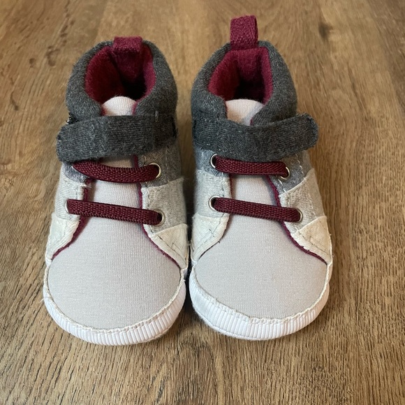 Goldbug Soft Sole High tops Maroon/Grey 0-3M - Picture 4 of 7